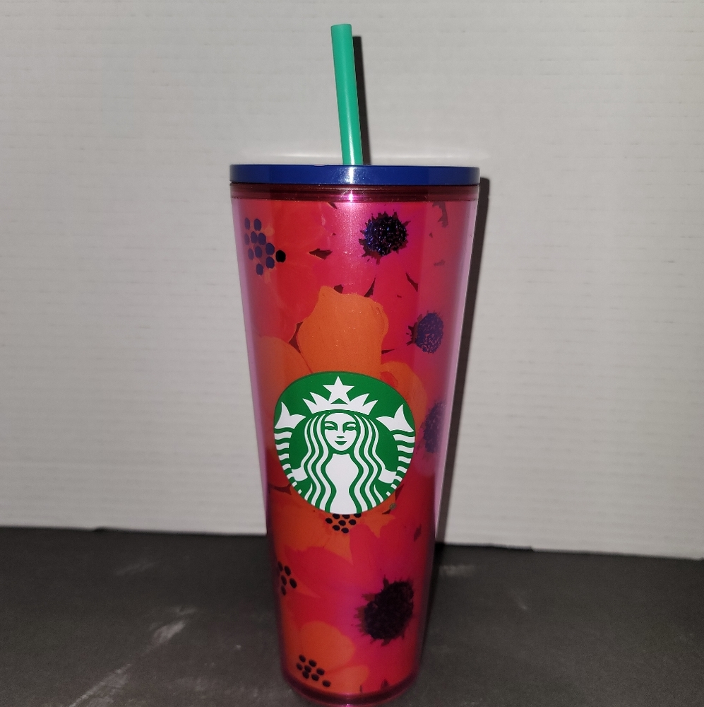 Starbucks 2022 Dancing Blooms Floral Venti Tumbler 24 oz Cold Cup